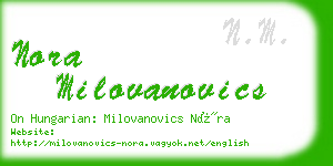 nora milovanovics business card